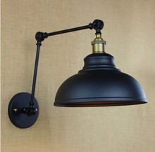 Luminária de parede estilo loft, vintage, lâmpada de parede industrial, braço de ferro, equipamento de iluminação para casa 2024 - compre barato