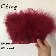 36 colores 10 metros de ancho 6-8 pulgadas de lujo suave y esponjoso teñido de rojo vino pavo Marabou pluma cinta de adorno de encaje FIESTA DE decora 2024 - compra barato