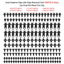 Universal Auto Fastener Clips Plastic Fastener Rivet Clips 190Pcs 6 Sizes Car Push Pin Rivet Trim Clips Fastener Clips 2024 - buy cheap