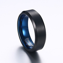 Anel masculino de carboneto de tungstênio preto para casamento com 6mm de largura 2024 - compre barato