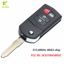 KEYECU Replacement Flip Remote Key Fob 4 Button 313.8MHz 4D63 Chip for Mazda 6 RX-8 2005-2008 FCC ID: JX331BA5802C 2024 - buy cheap