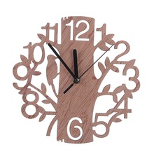Create Design Tree Shape Mute Wall Clocks Home Decor Modern Novelty Wooden Brief Silent Bedroom Living Room Hanging Clock 2024 - buy cheap