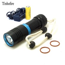 Tinhofire Underwater Diving 2000LM CREE XM-L L2 LED Torch diving depth 100M diving flashlight Light X1S+1x 26650 battery+Charger 2024 - buy cheap