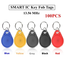 100pcs 13.56MHZ Classic1K ABS ISO IC Key Fobs Access Control Keychain RFID Smart Card Tag 2024 - buy cheap