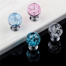 20mm Knobs Handle Crystal Ball Glass Knob Cabinet Bubble Alloy Cupboard Pulls Drawer Handles Kitchen Furniture Handle Hardware 2024 - buy cheap