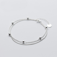 Mloveacc 100% prata esterlina 925, joias femininas, camada dupla, contas, pulseira para presente para meninas, drop shipping 2024 - compre barato