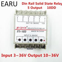 10DD 5 Channel Din rail SSR quintuplicate five input 3~36VDC output 10~36VDC single phase DC solid state relay 2024 - buy cheap