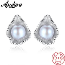 New Design Shell Pearl Stud Earrings 925 Sterling Silver Natural Freshwater Pearl Party Jewelry Earrings Free Shipping 2024 - buy cheap