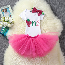 1 Year Old 3PCS Baby Girl Dress Princess Girls Tutu Dress Tolldler Kids Clothes Baby Baptism 1st First Birthday Dresses vestido 2024 - buy cheap