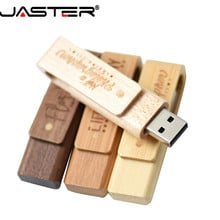 JASTER wooden rotatable pendrive usb flash drive 4GB 8GB 16GB 32GB 64GB memory stick pen holder custom LOGO wedding gift 2024 - buy cheap