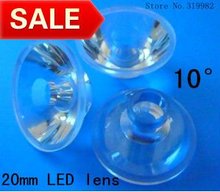 300pcs/lot, Led lens 20mm 10 degree, high power led lens, 1W 3W LED PMMA DIY spot lens, flat transparent lens, free shipping 2024 - buy cheap