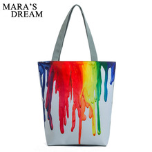 Mara's Dream Printing Casual Bag Women Canvas Beach Bags High Quality Female Single Shoulder Bags Ladies Tote Bag Sac A Main 2024 - buy cheap
