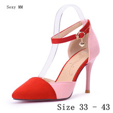 Sapatos de salto alto feminino, sapatos de salto alto stiletto feminino para festa de casamento salto para gatinhos plus size 33 - 40 41 42 43 2024 - compre barato