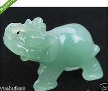 Frete grátis estátua de jade verde esculpida elefante pequena estátua 2024 - compre barato
