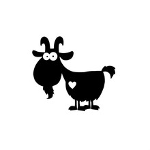 Виниловая наклейка на лобовое стекло с изображением козы, козла, каприна, тоута, сердца 2024 - купить недорого