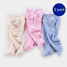 Штанишки для малышей леггинсы для новорожденных пижамы для маленьких девочек и мальчиков с высокой талией, штаны для сна из чесаного хлопка trousers0-6-12month 2024 - купить недорого