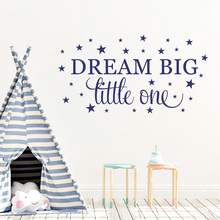 Dream Big Little One Baby Quote Poster Mural Baby Boys Girls Wall Sticker Vinyl Art Removable Decoration Decals Decor W194 2024 - buy cheap