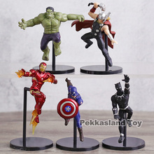PUTITTO Series  Super Heroes Iron Man Hulk Captain America Thor Black Panther PVC Figures Toys 5pcs/set 2024 - buy cheap