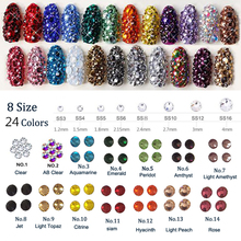 1440pcs Crystal AB Nail Rhinestones For Nails Art Decorations /SS3-SS16 Nail Art Decal/Decoration 3D Gems Stud Charm Rhinestones 2024 - buy cheap