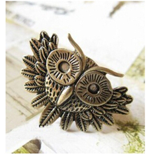 ra131 Vintage personality bronze big eyes owl adjustable ring for men and women Jewelry Christmas gifts 2024 - buy cheap