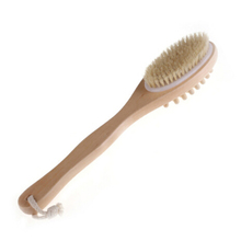 Natural Bristle Brush 2 In 1 Body Brush Face Body Washing Long Handle Wooden Spa Brush Shower Bath Massage Brushes 2024 - buy cheap