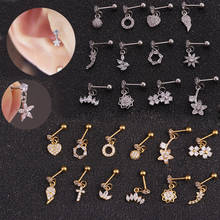 1PC Gold Heart Hexagon Tragus Ear Piercing Plug Stainless Steel Daith Star Shape Earrings Helix Cartilage Studs Body Jewelry 2024 - buy cheap