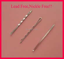 50PCS 2.0mm*5.5cm silver finish four waved plain Metal bobby pin with smooth enamel round tips at nickle free &lead free quality 2024 - buy cheap