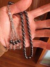 1 unidad/lote de 6mm x 9mm, regalo musulmán islámico 33, colgante de hematita negra, tasbih, Misbaha, Masbaha, Ali sibaha 2024 - compra barato