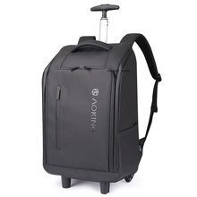 Carrylove novos homens 22 "polegadas à prova dwaterproof água carry on viagem bagagem de mão trole mochila com rodas 2024 - compre barato