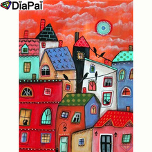 DIAPAI-pintura de diamante redondo/cuadrado completa, cuadro artesanal 5D, "ilustración de casa", bordado de diamantes, punto de cruz, decoración 3D A20004 2024 - compra barato