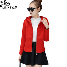 UHYTGF Korean fashion student women autumn winter wool coat casual hooded short jacket Zippered slim Woolen windbreaker coat1210 2024 - buy cheap