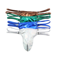 4PCS/Lot Mens Underwear Sexy Imitation Leather Briefs Bikini G-string Thong Tanga Underpants Man Shorts T-back Briefs 2024 - buy cheap