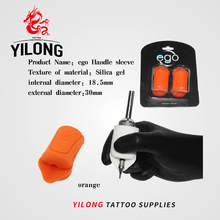 Capa ego de silicone gel para tatuagem, 2 peças, preto, anti-derrapante, fornecimento de suprimento para tatuagem, 18mm-22mm, frete grátis 2024 - compre barato