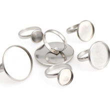 10 piezas de acero inoxidable Ajuste de Base redonda de 10/12/16/20/25/30mm material de anillo tipo Y configuración de anillo Base DIY accesorios de anillo 2024 - compra barato