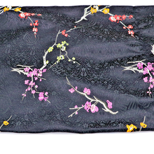 Tela para disfraces, tejido Damasco brocado de Jacquard estilo flor de ciruelo negro, Material de tela para disfraces 2024 - compra barato