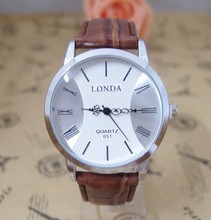 Горячая продажа кожаный ремешок часы для мужчин Топ бренд спортивные часы кварцевые наручные часы Relogio Masculino Londa-7 2024 - купить недорого