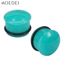 Aoej-pendientes de piedra Natural con anillo redondo, Piercings para oreja, tapones y túneles, Piercings para pendientes 2024 - compra barato