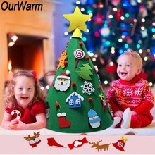 Árvore de feltro 3d ourwarm para natal, presentes para crianças natal, árvore artificial de ano novo, decoração pendente 50*60cm 2024 - compre barato