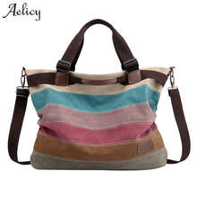 Aelicy Fashion Women Canvas Shoulder Bag Famous Designer Messenger Bags Ladies Striped Women Bags Large Capacity Crossbody Bags 2024 - buy cheap