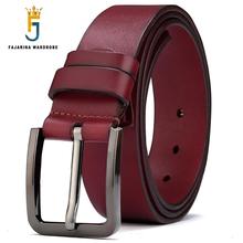 FAJARINA Unisex Retro Styles High Quality Alloy Buckle Metal Belts Cowskin Casual Jeans Red Brown Cow Skin Leather Belt N17FJ414 2024 - buy cheap