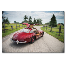 1954 Mercedess 300 SL W198 red cars classic Retro Cars Wall Art Posters Canvas Prints Art Paintings For Living Room Decor 2024 - buy cheap