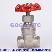 Stainless steel 304/201/316 gate valve Z15W-16P DN40-DN50 mm female thread 1' 6' tap water valve switch ball valve 2024 - buy cheap