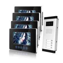 Brand New Apartment Intercom 4 Monitors 7" Touchkey Screen Video Door Phone Doorbell intercom System for 4 house FREE SHIPPING 2024 - buy cheap