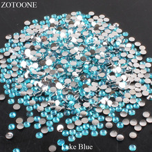 ZOTOONE-diamantes de imitación de resina plana, no HotFix, azul Lago, para decoración de ropa, DIY, teléfono móvil, arte de uñas, pegamento E 2024 - compra barato