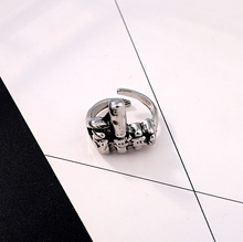 1 шт Ретро панк Мужская мода палец Личность Открытие регулируемое кольцо цвет: старое серебро крутое кольцо для унисекс ювелирные изделия R139-2 2024 - купить недорого