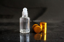 3ML 6ML Octagonal Glass Bottle with Gold Lid, Aroma Roll on Bottle, Perfume Roller Bottles, Essential Oil Packaging, 50pcs/Lot 2024 - buy cheap