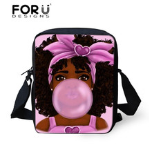 FORUDESIGNS Black Women Art African Shoulder Bag for Kids Mini Crossbody Bag Ladies Small Messenger Bags Females Handbags Bolsa 2024 - buy cheap