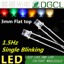 Single blinking 3mm Flat top Strobe LEDs Bulb 90 times/min Warm white/Red/Green/Blue/Yellow/White/Pink LED Lamp flash LED 2024 - buy cheap