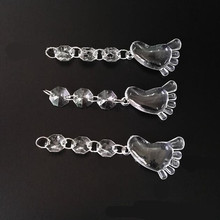 Correntes de contas transparentes de acrílico, corrente de lustre de pendurar em gota de cristal acrílico, guirlanda, óculos de strass, decoração de festa de casamento com 10 peças 2024 - compre barato