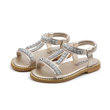 Sandália infantil feminina, sapatos de princesa com strass e palmilha macia rosa, dourado e prata para bebês e crianças 12m a 6t 2024 - compre barato